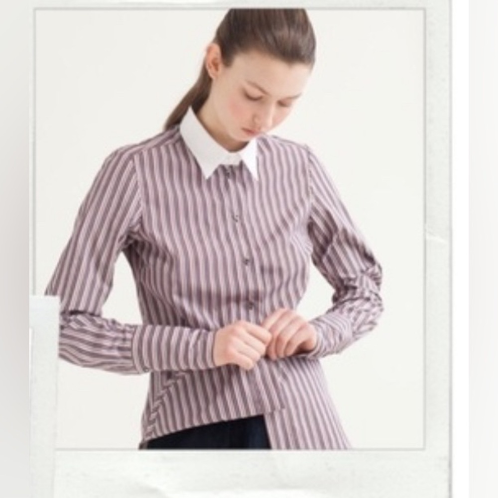 NWT BRITT SISSECK BOYFRIEND STRAIGHT CUT STRIPED SHIRT SIZE 40